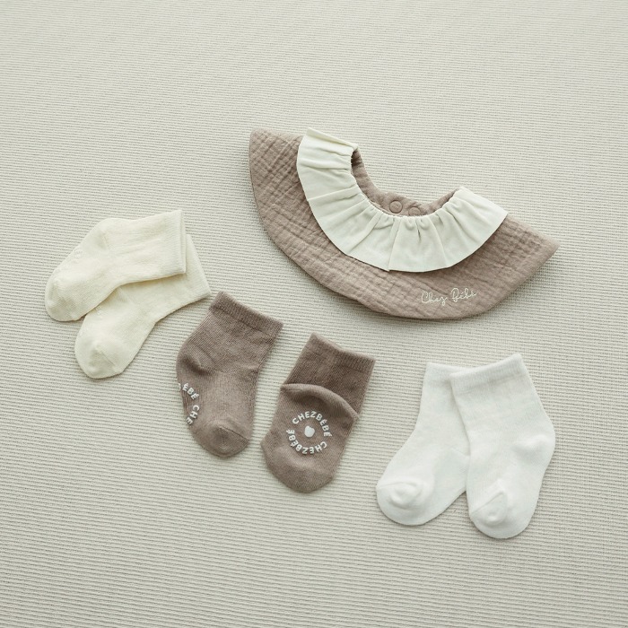 [Shebebe] Angel Baby Socks Single Socks Set of 3 (Size Selection)
