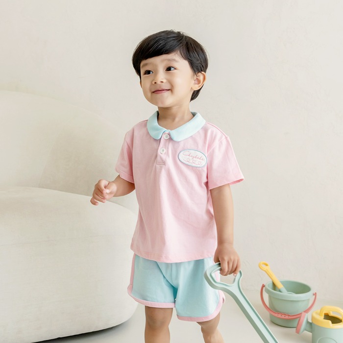 [Shebebe] Cereal Short-Sleeved Baby Top and Bottom Set (Color/Size Selection)