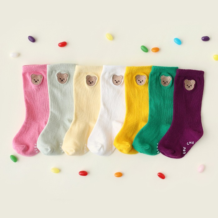 [Shebebe] [Gift Wrapping] Macaron Baby Socks 4 types Set Shagomi 24M (Color Selection)