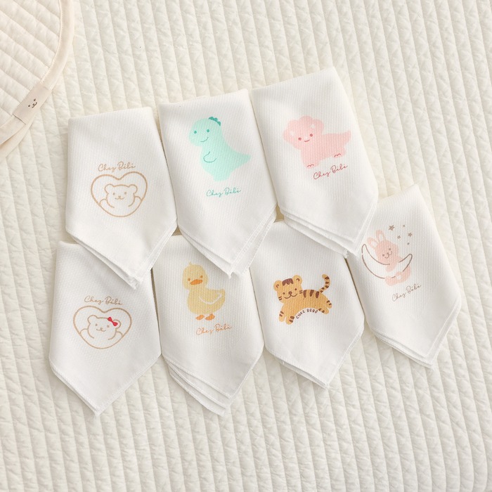 [Chebebe] Soft baby gauze handkerchief 1 sheet, 5 sheet, 10 sheet (design selection)