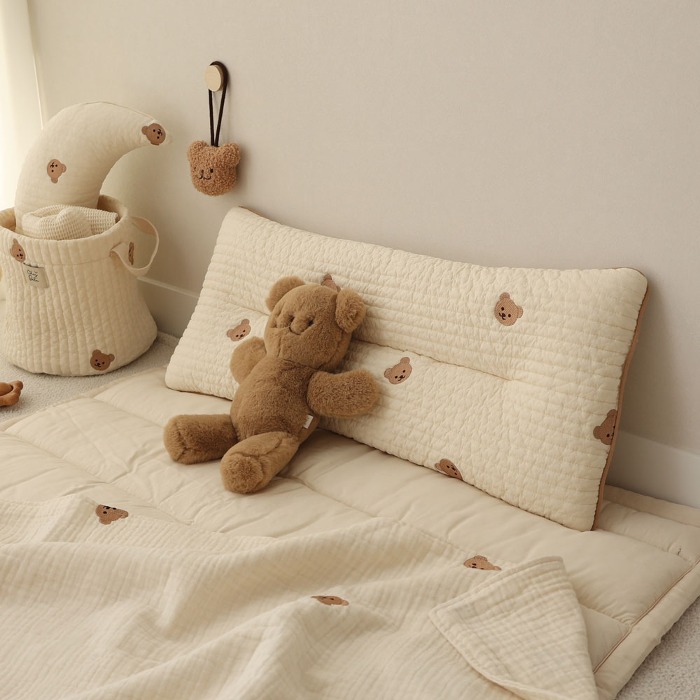 [Chebebe] 100 embroidery double-sided infant long pillow wide pillow 70×30 (design selection)