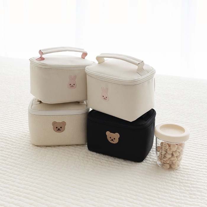 [Shebebe] Embroidered mini baby food cooling bag inner cooling bag (color selection)