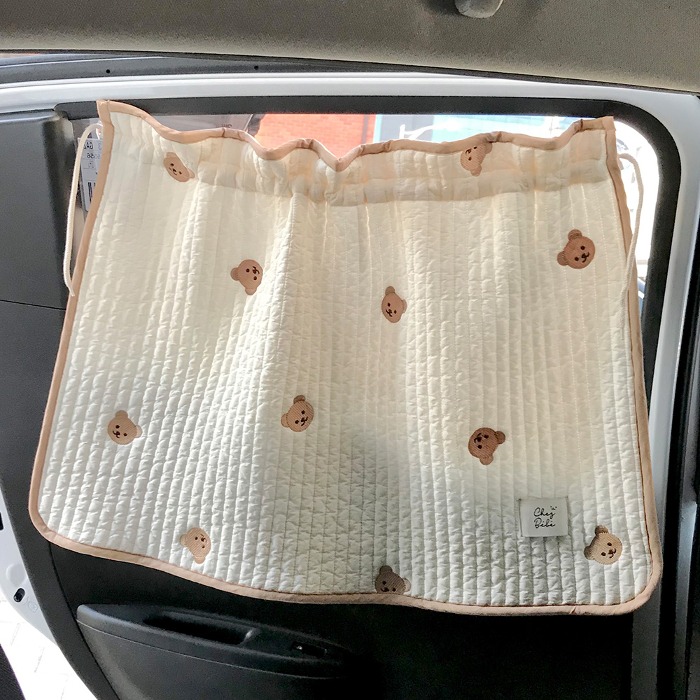 [Shebebebe] Embroidery car baby windproof sun shield