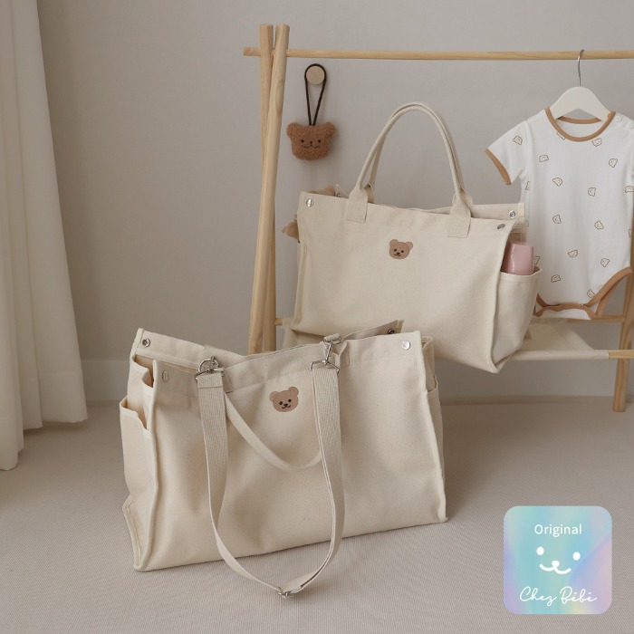 [Shebebe] Embroidered shopper bag diaper bag