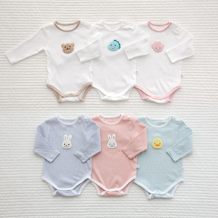 [Shebebe] Soft long-sleeved baby body suit (design selection)
